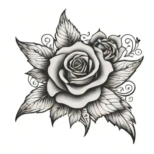 The Word Blessed In The Middle Of Dove And Rose