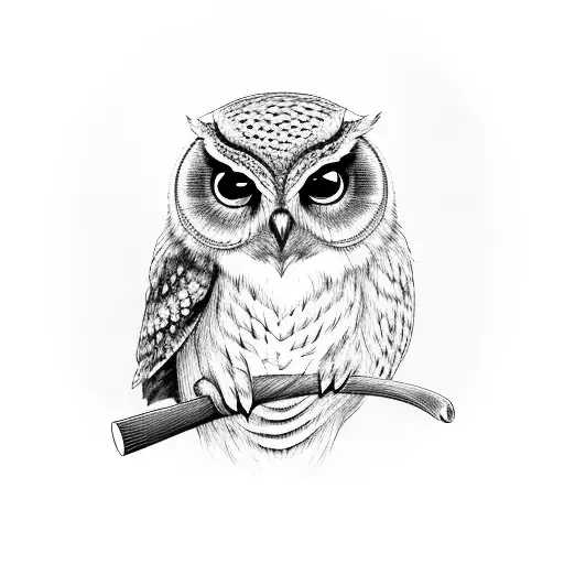 Owl Holding A Chisel
