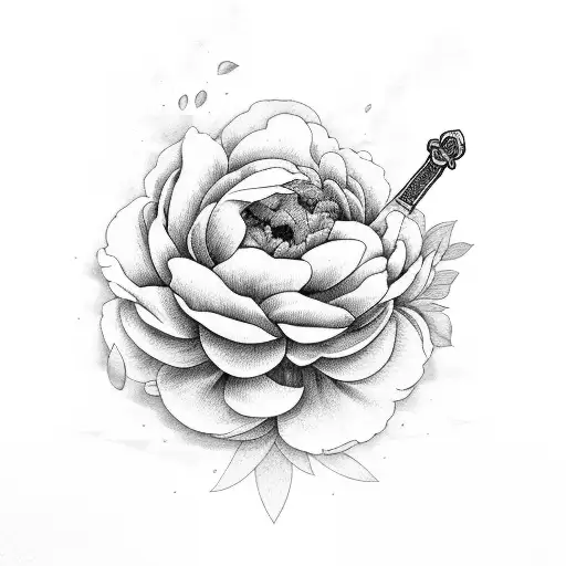 Sword And Peonies