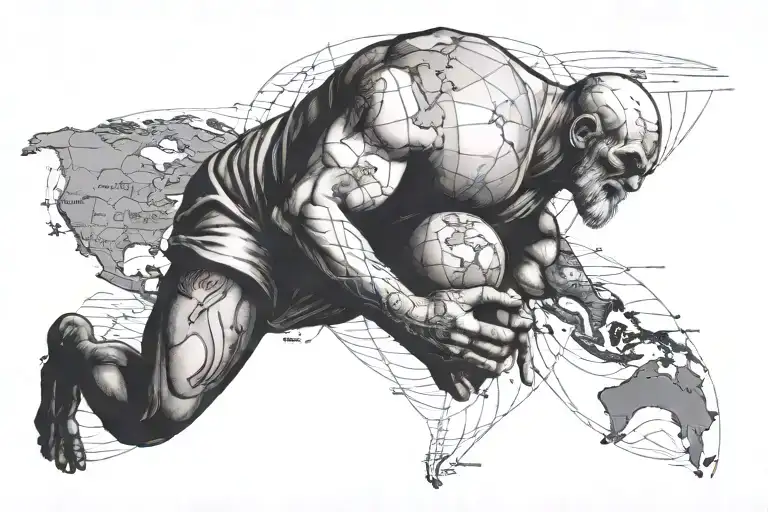 Atlas Holding The World And Maps