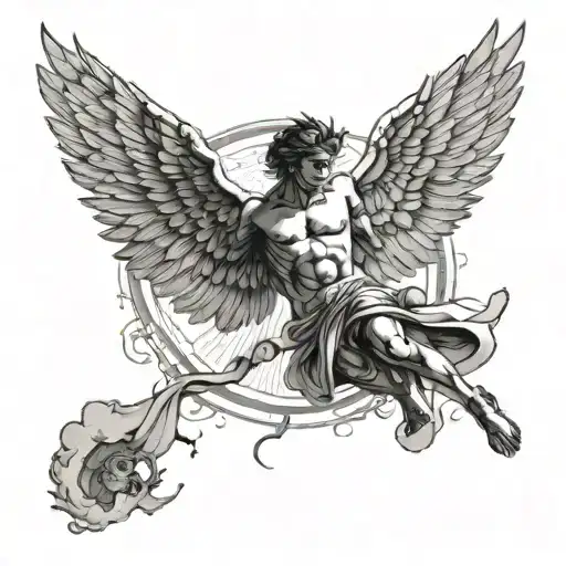 Icarus Falling From The Sky With Lighting