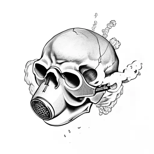 Skull With Gas Mask And Smoke
