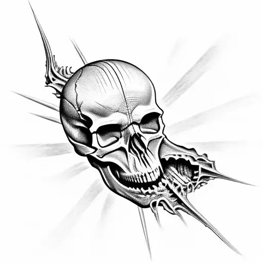 Skull Missing Jaw Giger