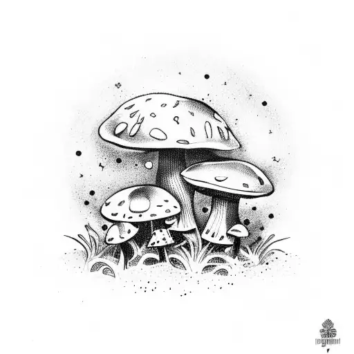 Mushroom With Weed And Galaxy