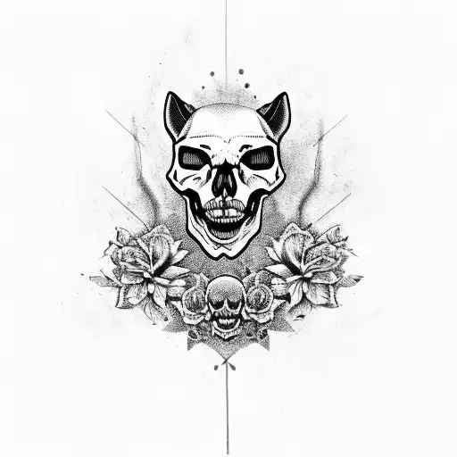 Skull Flowers Leopard Print