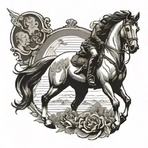 Pistolero On Horse Back