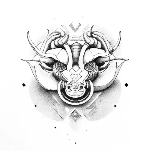 Femme Fatel Surrounded By Scorpio And Taurus Constalations