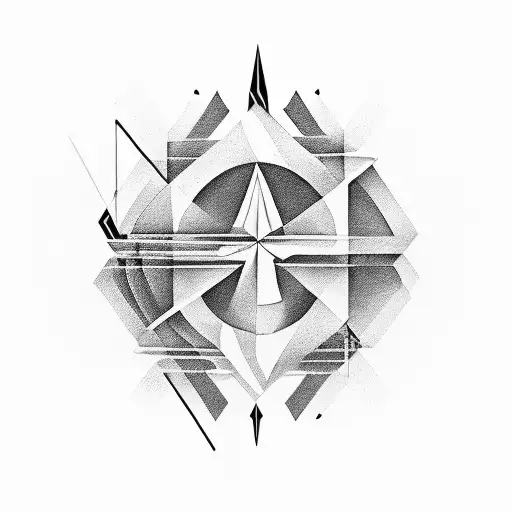 An Abstract Representation Of The Music 'Carry On My Wayward Son' Fused With Geometric Elements