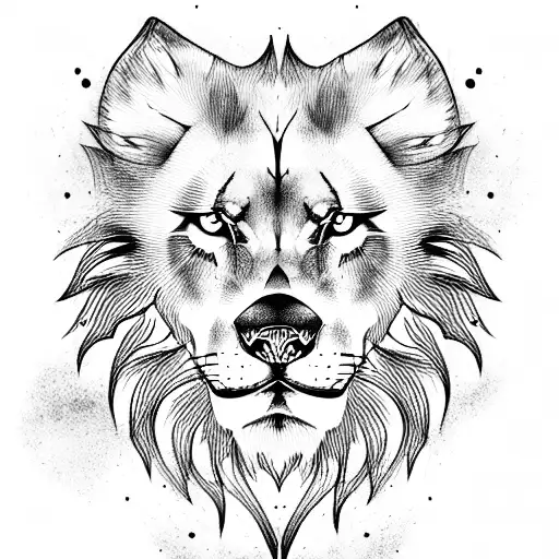Combination Of Lion And Wolf