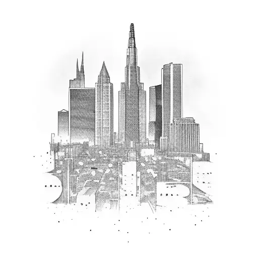 California And Detroit Cityscape