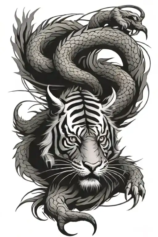 Dragon Tiger With Lines