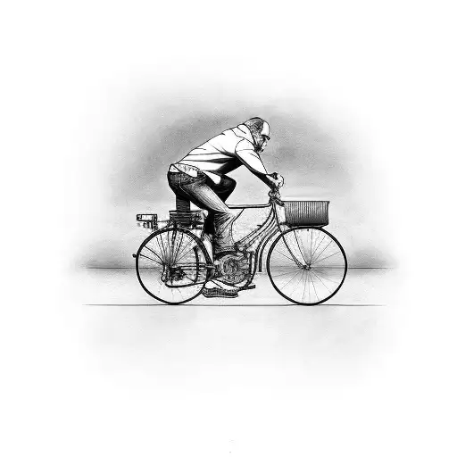 Bike With Father And Daughter