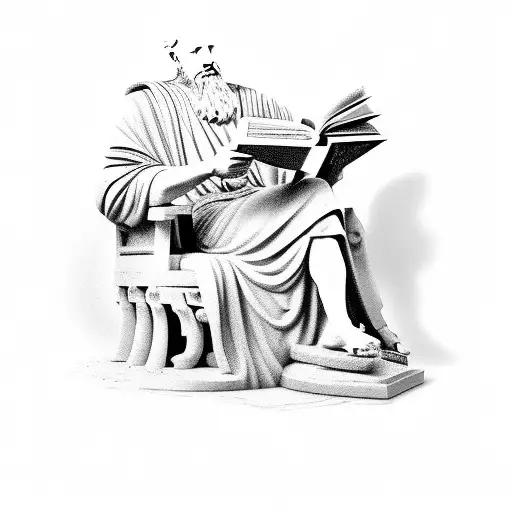 Marcus Aurelius Statue Reading A Book