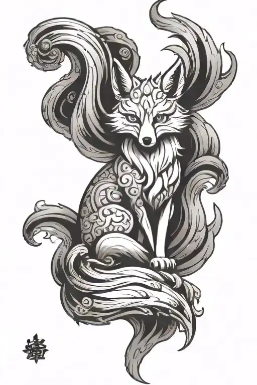 Nine Tail Fox Sitting