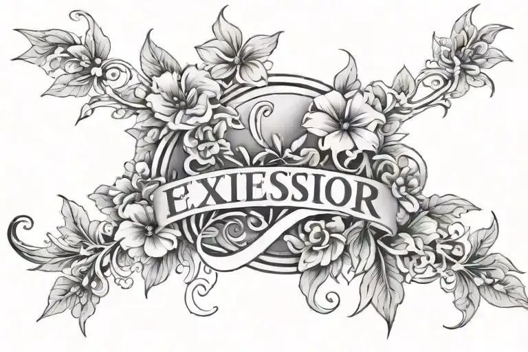 The Word Excelsior With Flowers Around It