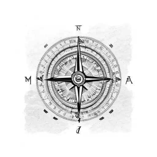 Mountain With Compass And Poker Cards