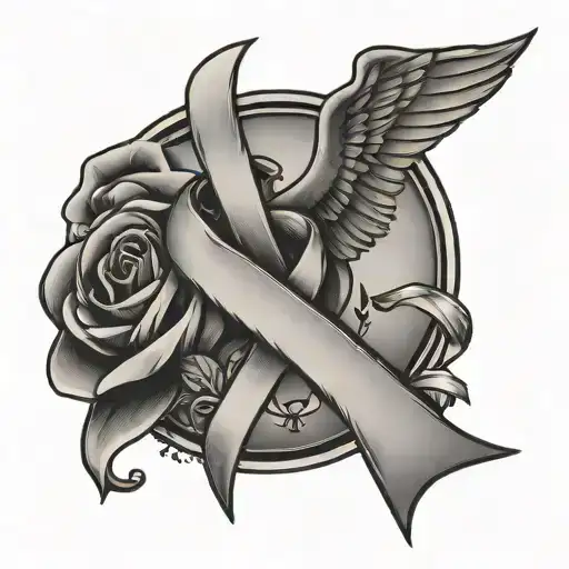 Air Force And Cancer Ribbon
