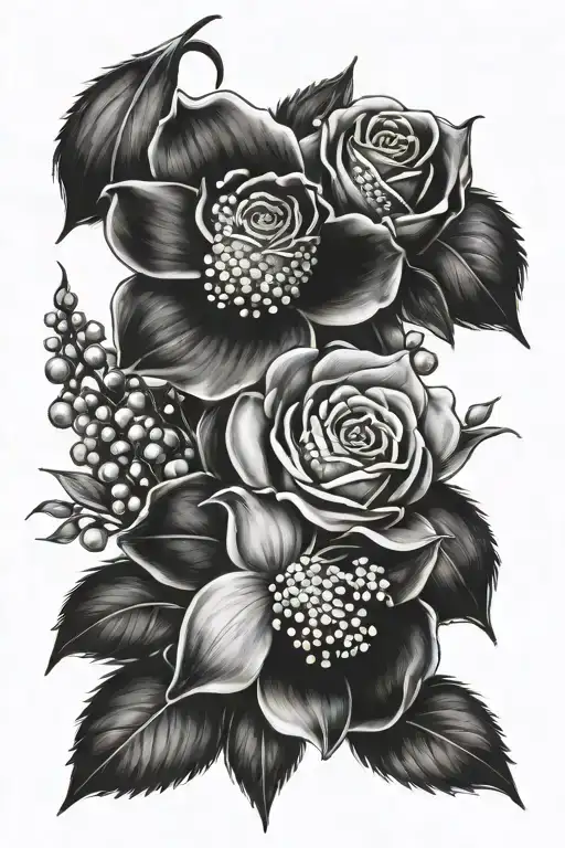 Rose And Lily Of The Valley Flowers