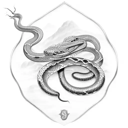 Snake Cobra On Shield