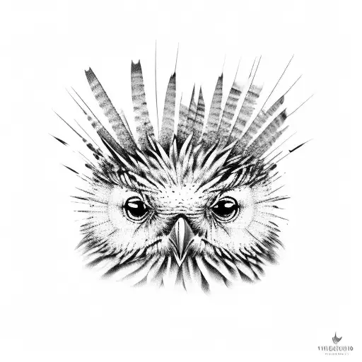 Sleeve With Tawny Frogmouth Surrounded By Native Australian Bird Feather