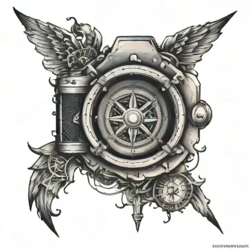 Camera Diaphragm Surrounded By Compass