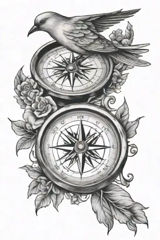 Compass With A Dove