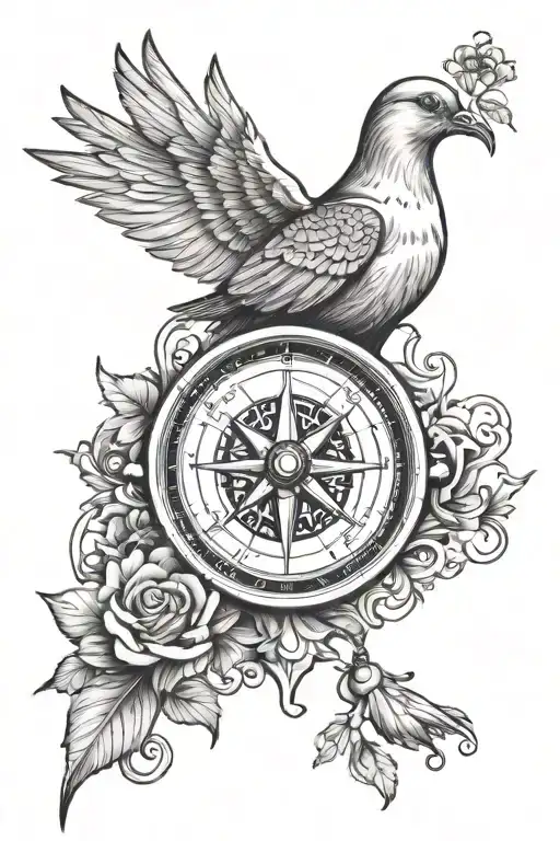 Compass With A Dove