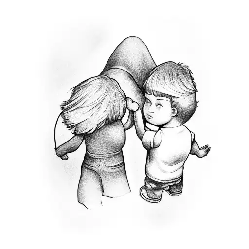 Grandma And Grandson Holding Hands