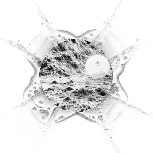 A Microscopic View Of Water Molecules Forming A Serene Landscape