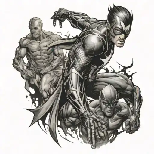 Full Back Marvel Super Heros Style Dark