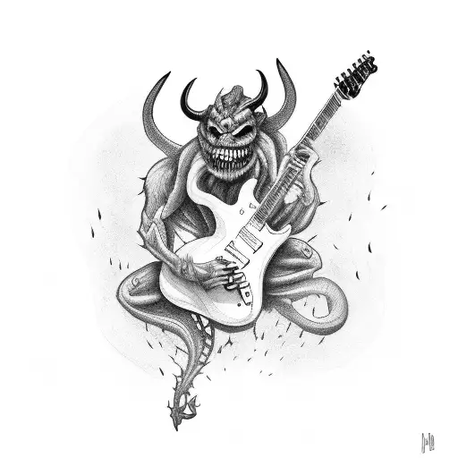 Demon Playing A Guitar
