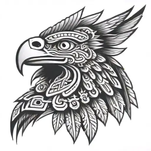 Angry Aztec Eagle Head