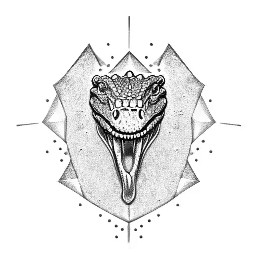 Alligator Head In Diamond Outline