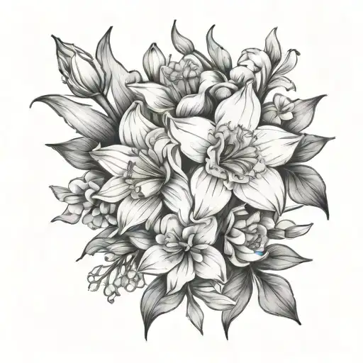 Daffodil Lily Carnation Cosmos Flower Bouquet