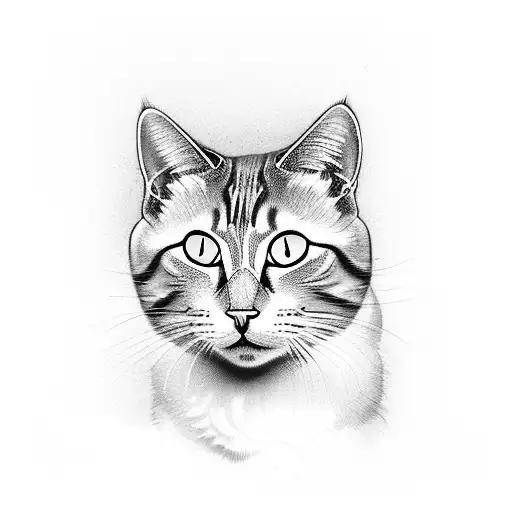 Cat With Chrystanthemum