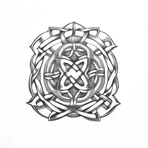 A Celtic Knotwork Design Incorporating Elements Of The Irish Sergeant Badge