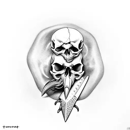 Egele Carrying Skull With Knife In Beak