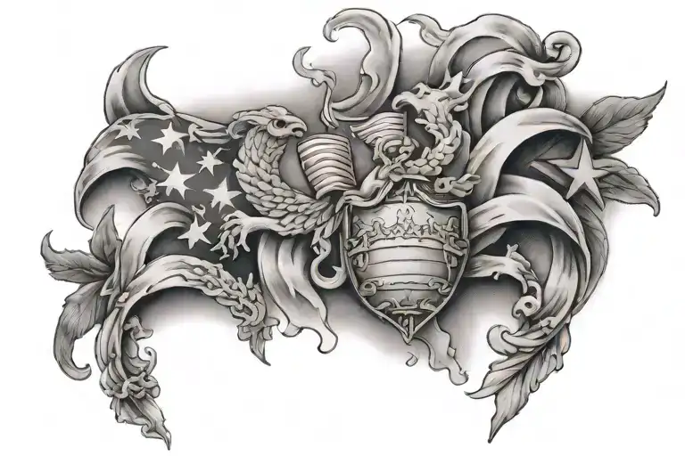 Chest Tattoo About God And Country