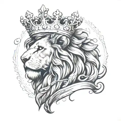 Lion Wearing A Crown