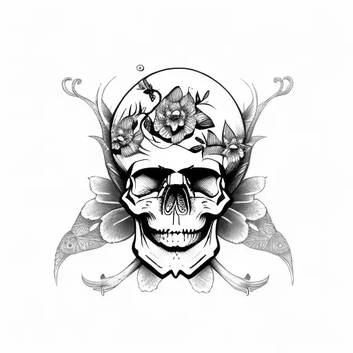 Skull And Butterfly