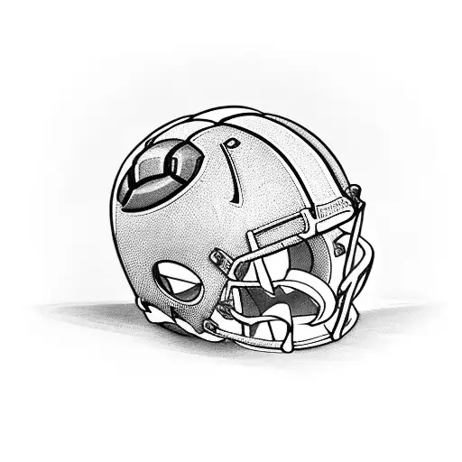 Football Helmet Wit Letter R On The Side