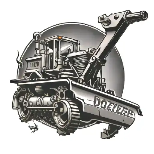 Forearm Tattoo With Dozer Lettering