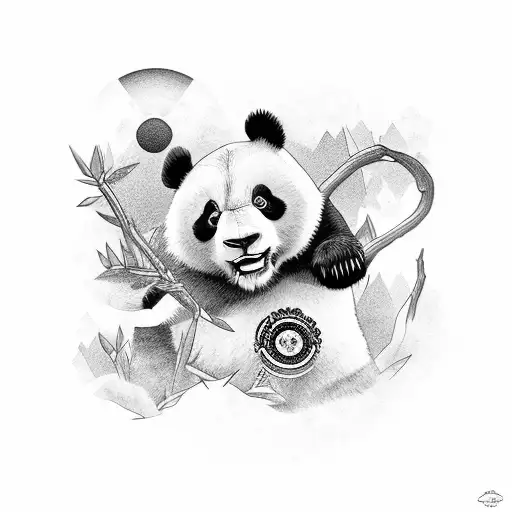 Panda Com Planetas