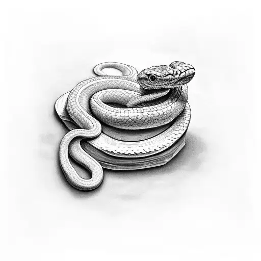 A Snake Wrapped Around An Open Book
