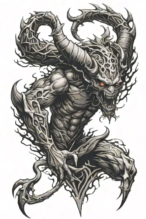 Demon Rising From Darkness To The Light