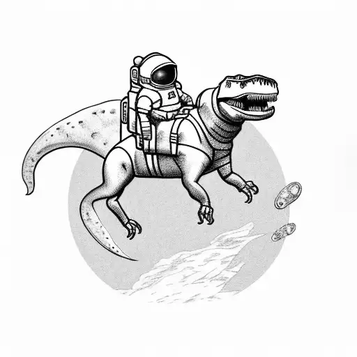 Astronaut Riding A T-rex