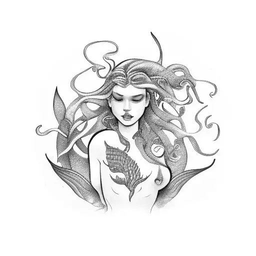 Mermaid Incorperated With A Nz Fern Leaf