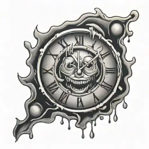 Clock Melting Smiley Face