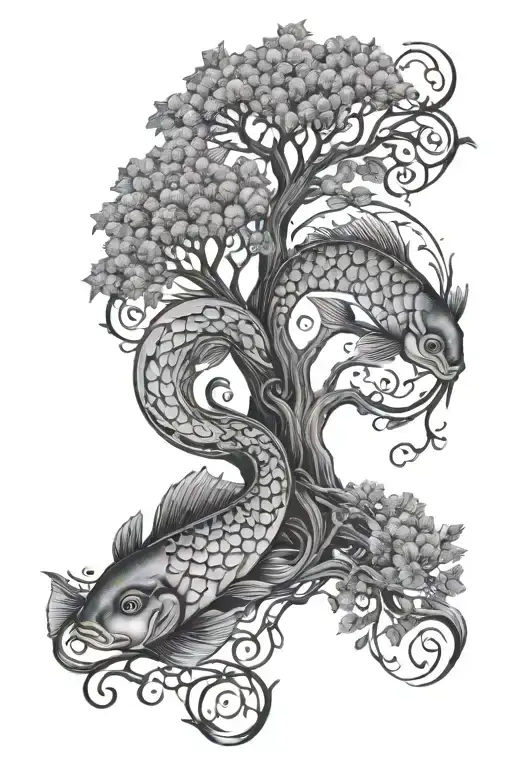 Pisces With The Tree Of Life