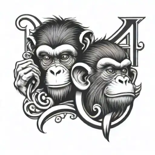 Letters S A K I And A Monkey